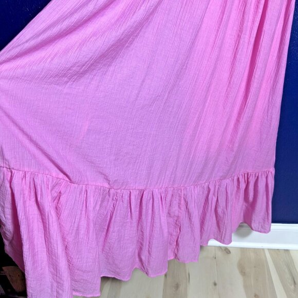 MABLE Pink Maxi Dress with Back Bow Lined Rayon Feminine Wedding Party Medium - Picture 7 of 16